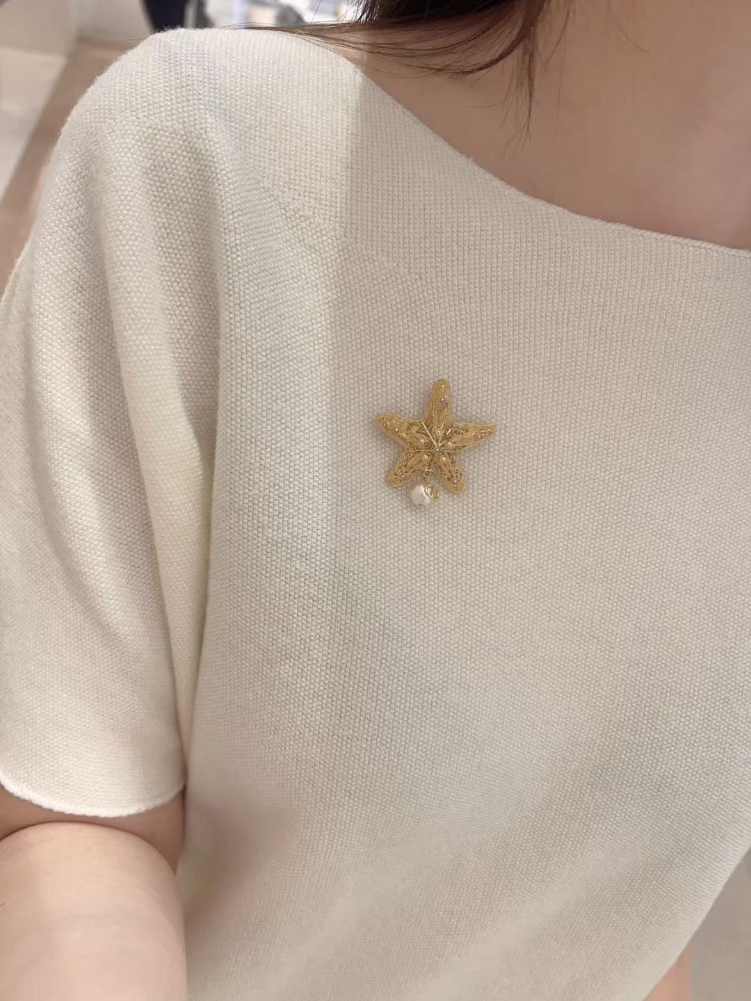 Dior Starfish CD Pearl Brooch