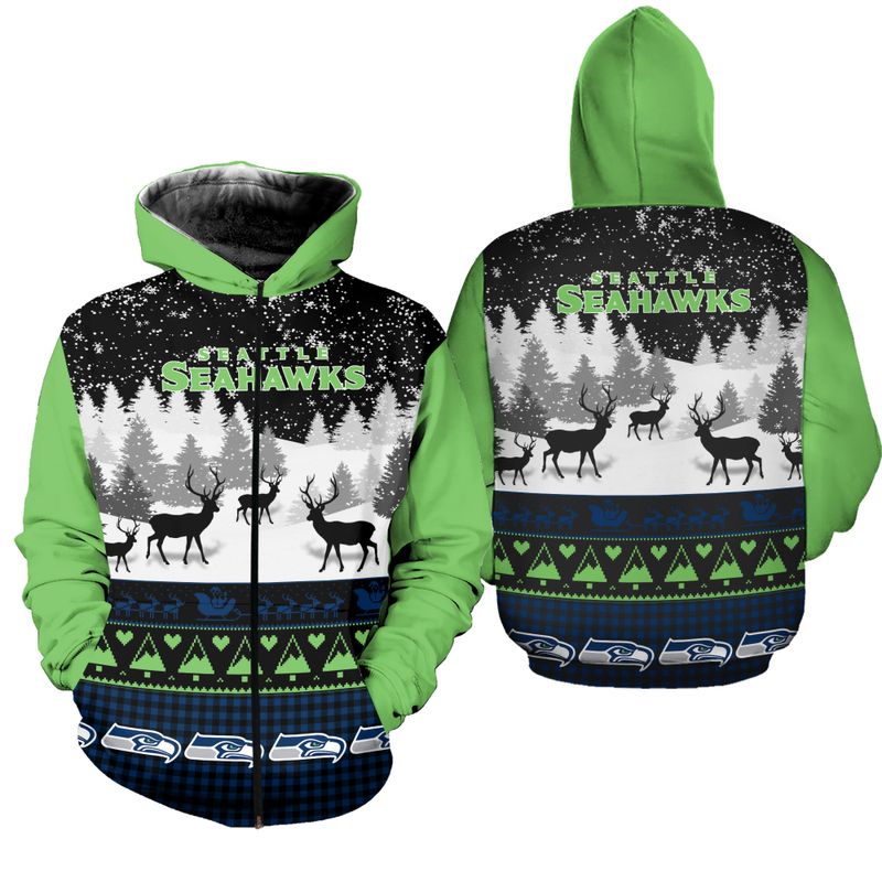 SEATTLE SEAHAWKS HOODIE 3D GIFT FOR XMAS