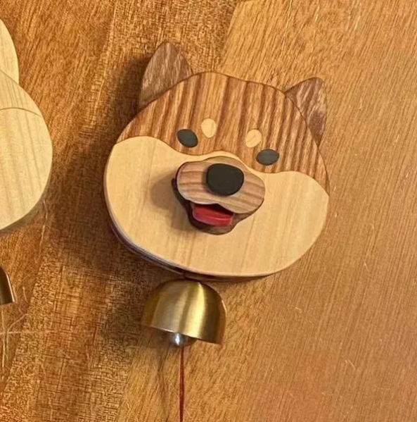 🐶🐶Cute Wooden Shiba Inu Wind Chime Doorbell💥💥（Fully hand - crafted）