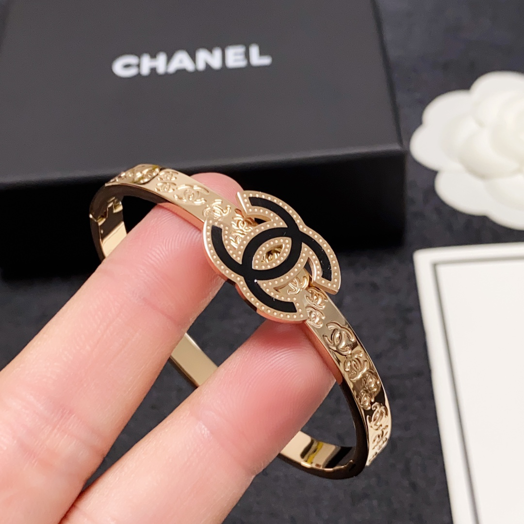 Chanel CC Engraved Bracelet