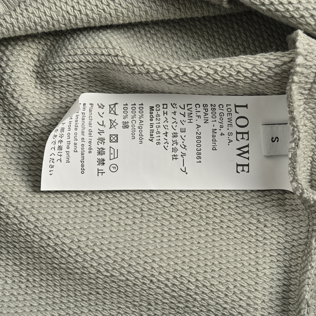 Loewe 24Fw grey oil painting print crew neck sweatshirt