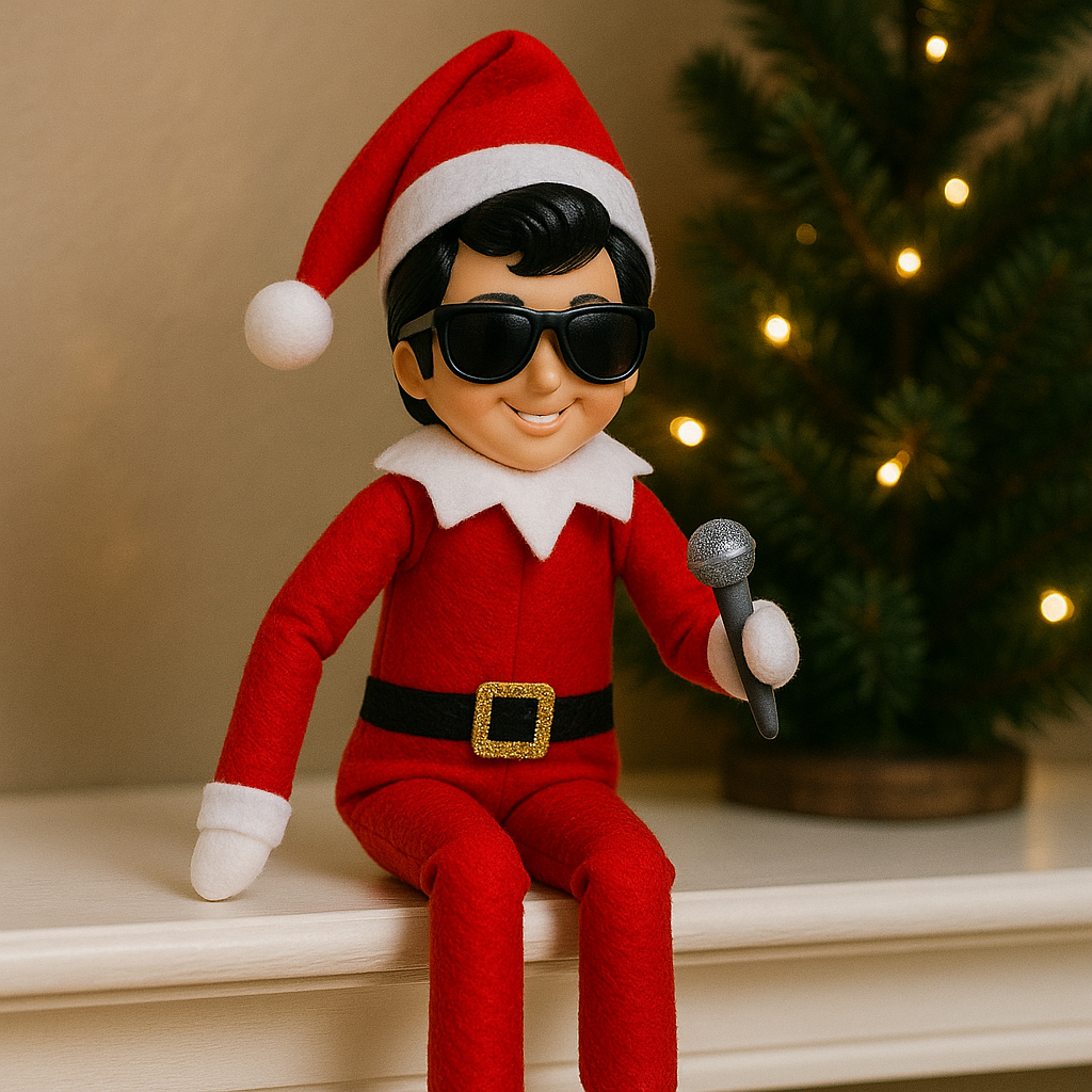The King of Rock and Roll Christmas Elf Doll