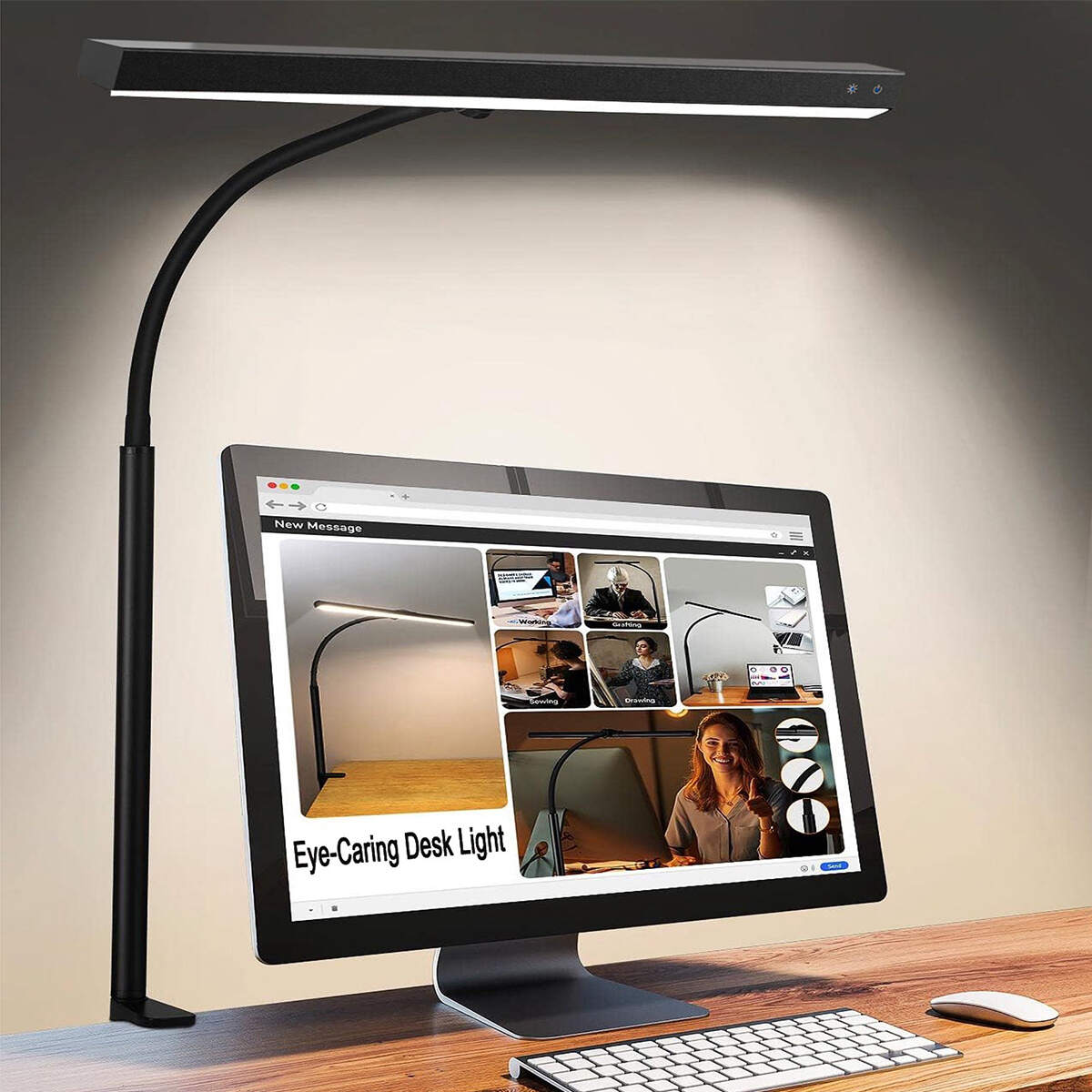 LED Desk Lamp | 3 Color Modes, Stepless Dimming, Touch Control, USB Clamp Lamp for Reading, Working, Studying