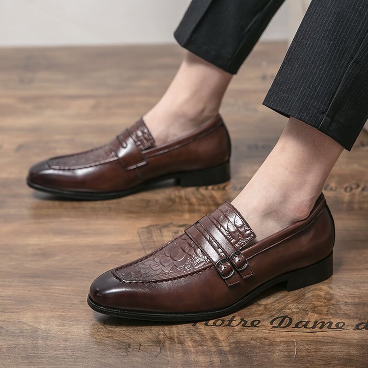Men's Embossed Leather Loafers