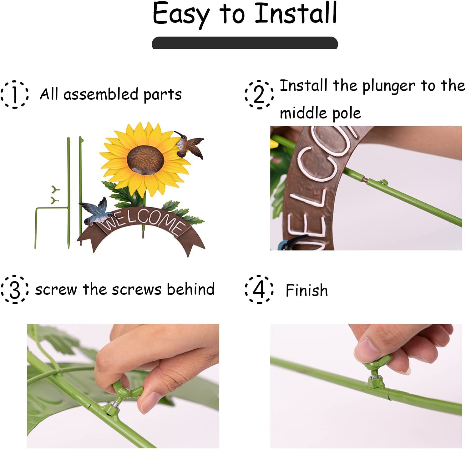 Metal sunflower Garden Stakes/Welcome Door Sign