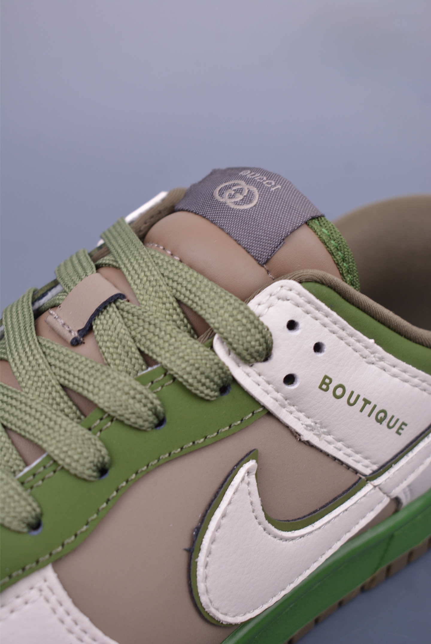 Gucci x Nike SB Dunk Low sneakers gray brown military green XY2026-150