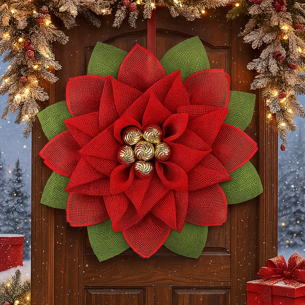 🎄Early Christmas Sale🔥Christmas Wreath With Poinsettias
