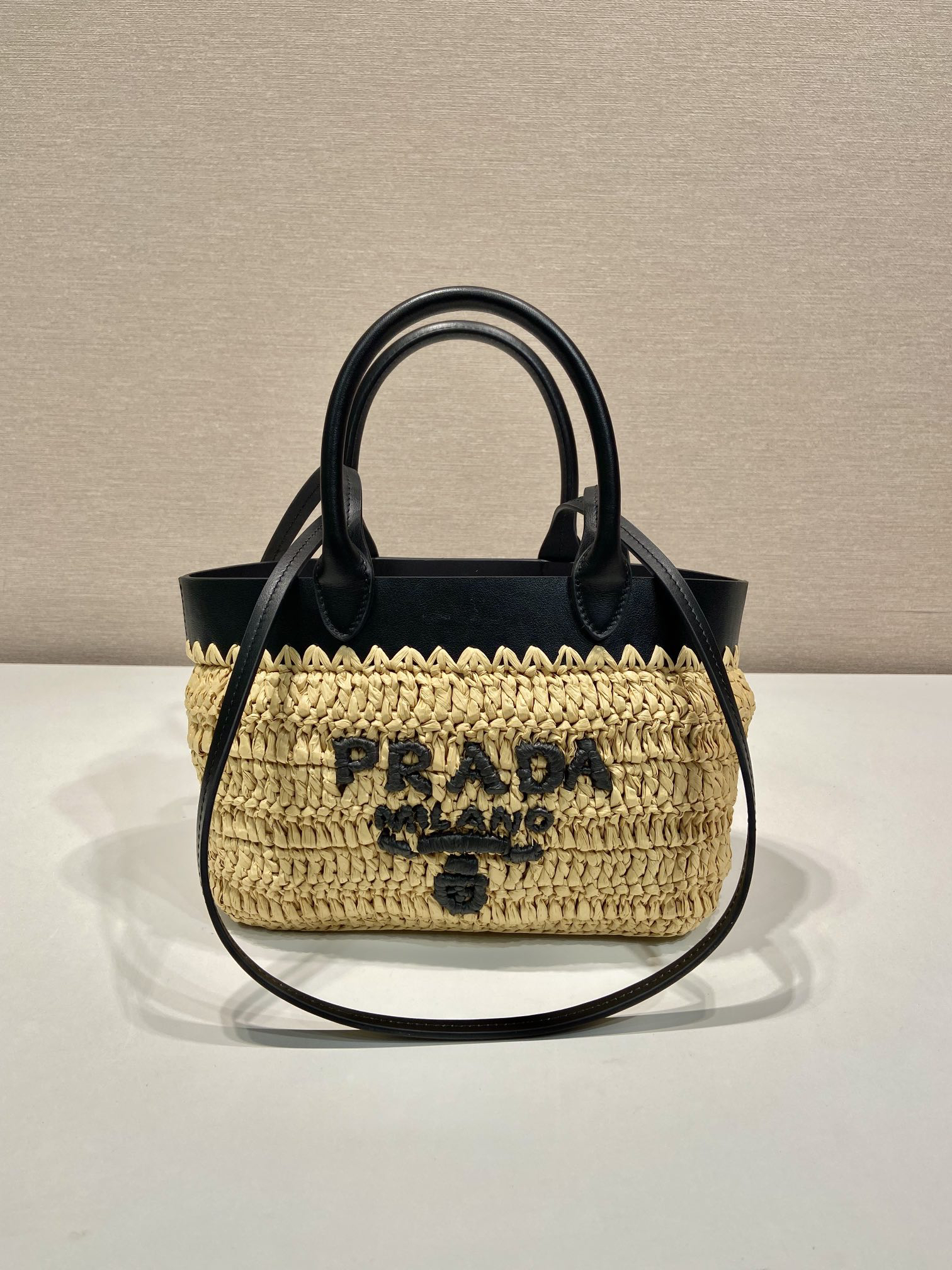 Prada woven tote bag small 1BG501