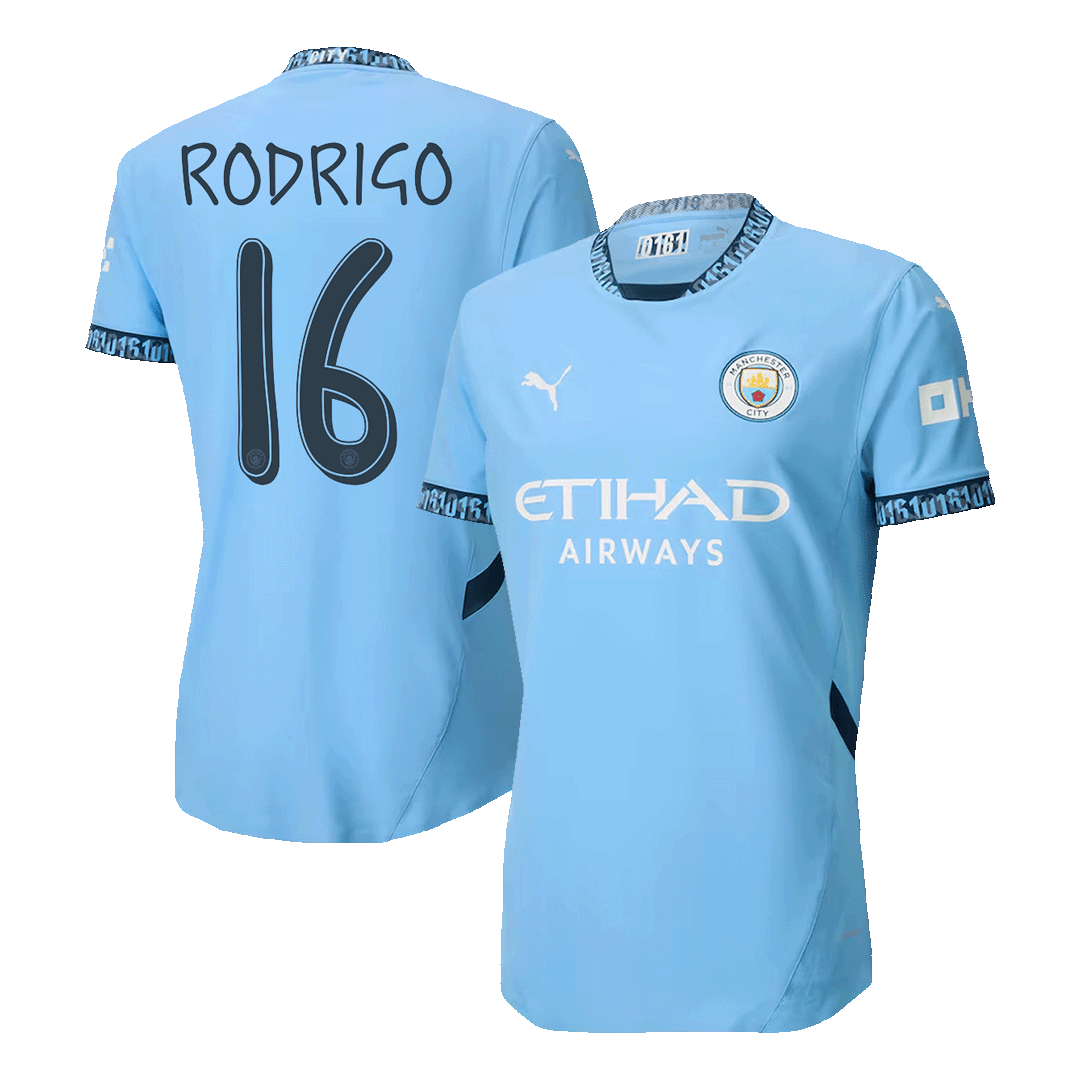 Authentic RODRIGO #16 Soccer Jersey Manchester City 2024/25-UCL
