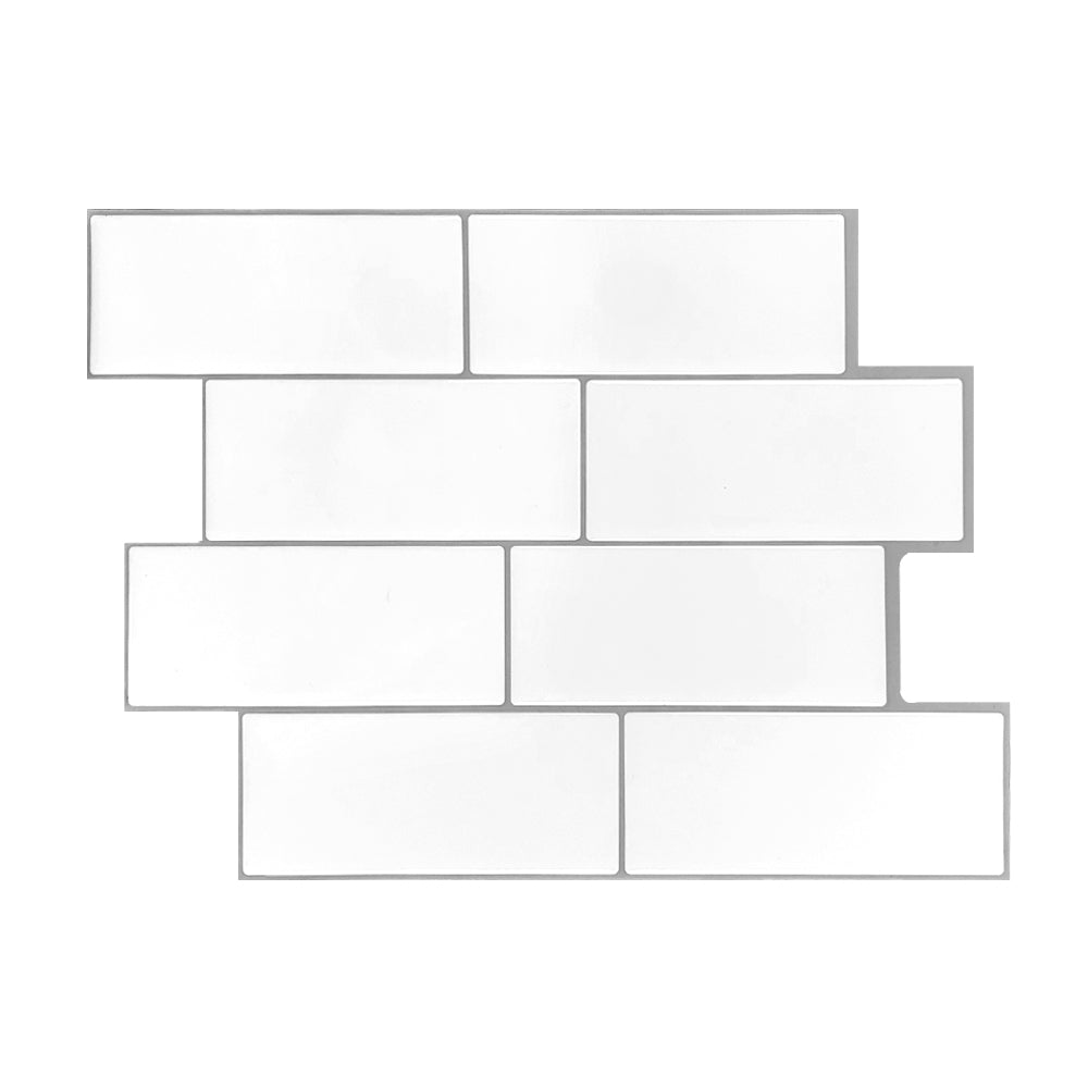 White Metro Subway Peel and Stick Backsplash Tile