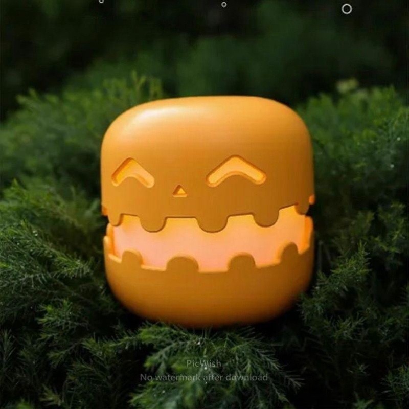 Pumpkin Night Light - Fun and Creative Gift, Ambiance Lamp. Rechargeable with Adjustable Brightness and Timer, Perfect LED Light for Halloween Decoration,Foldable Handheld Night Light Pumpkin Lantern for Halloween