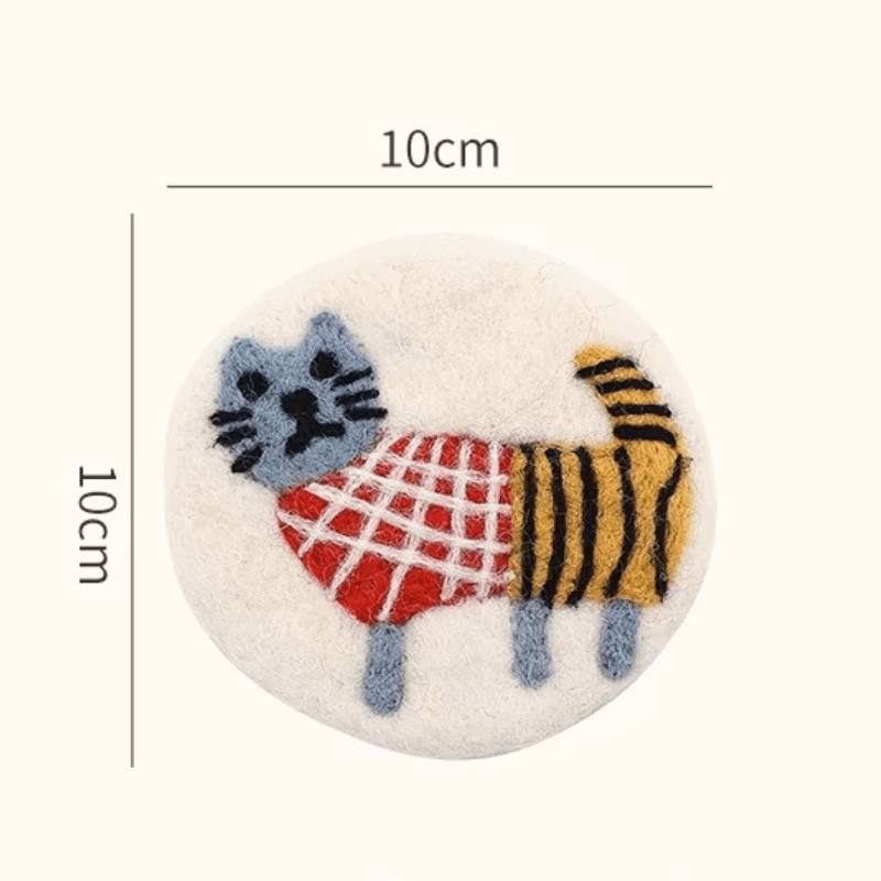 Handmade Wool Felt Round Coaster