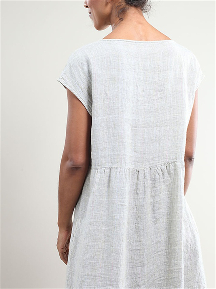 Pleated Wide Skirt Maxi Dress