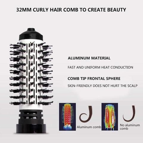 7in1 Professional Multi-functional Styling Tools Wide Brush Hair Dryer Straightener Comb Clip Pipe Roller Brush