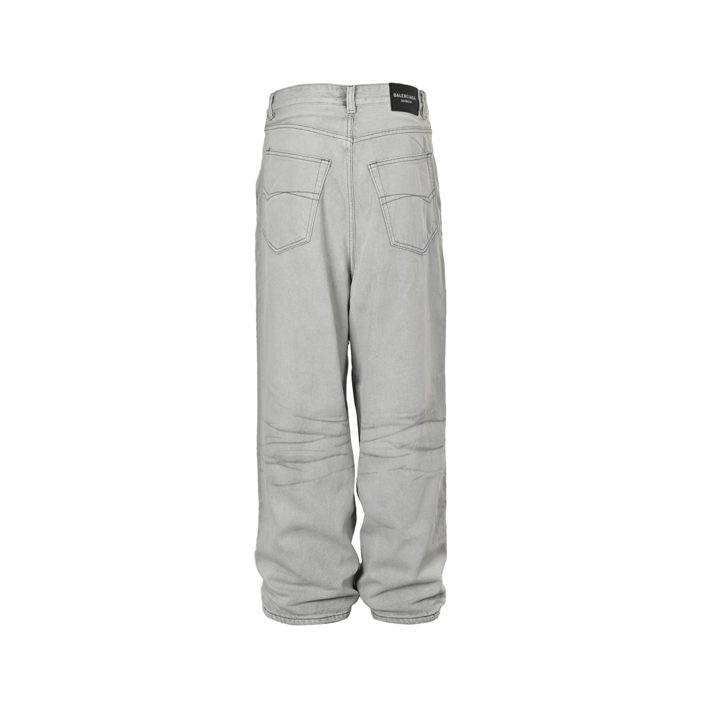 Balenciaga 24Fw light washed fleece denim trousers