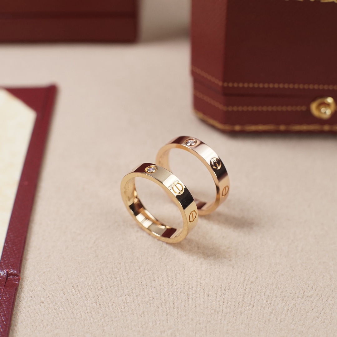 Cartier narrow single diamond love ring