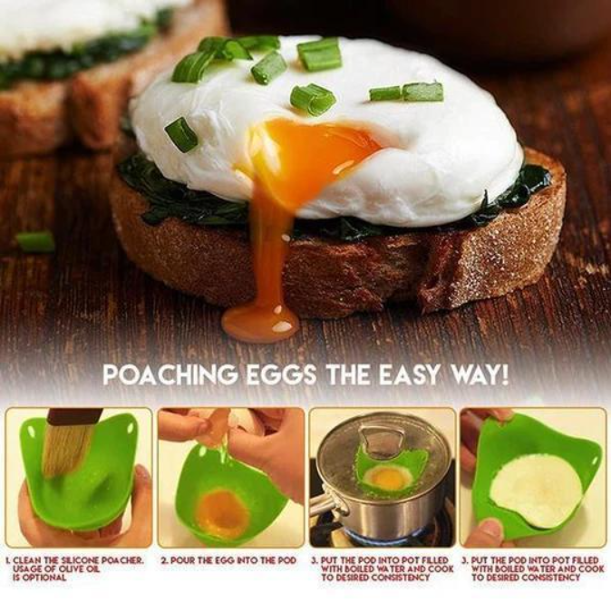 （🔥45% OFF Last Day Sale）Silicone Egg Poacher Set(4pcs/set)-BUY 3 SETS GET 3 SETS & FREE SHIPPING