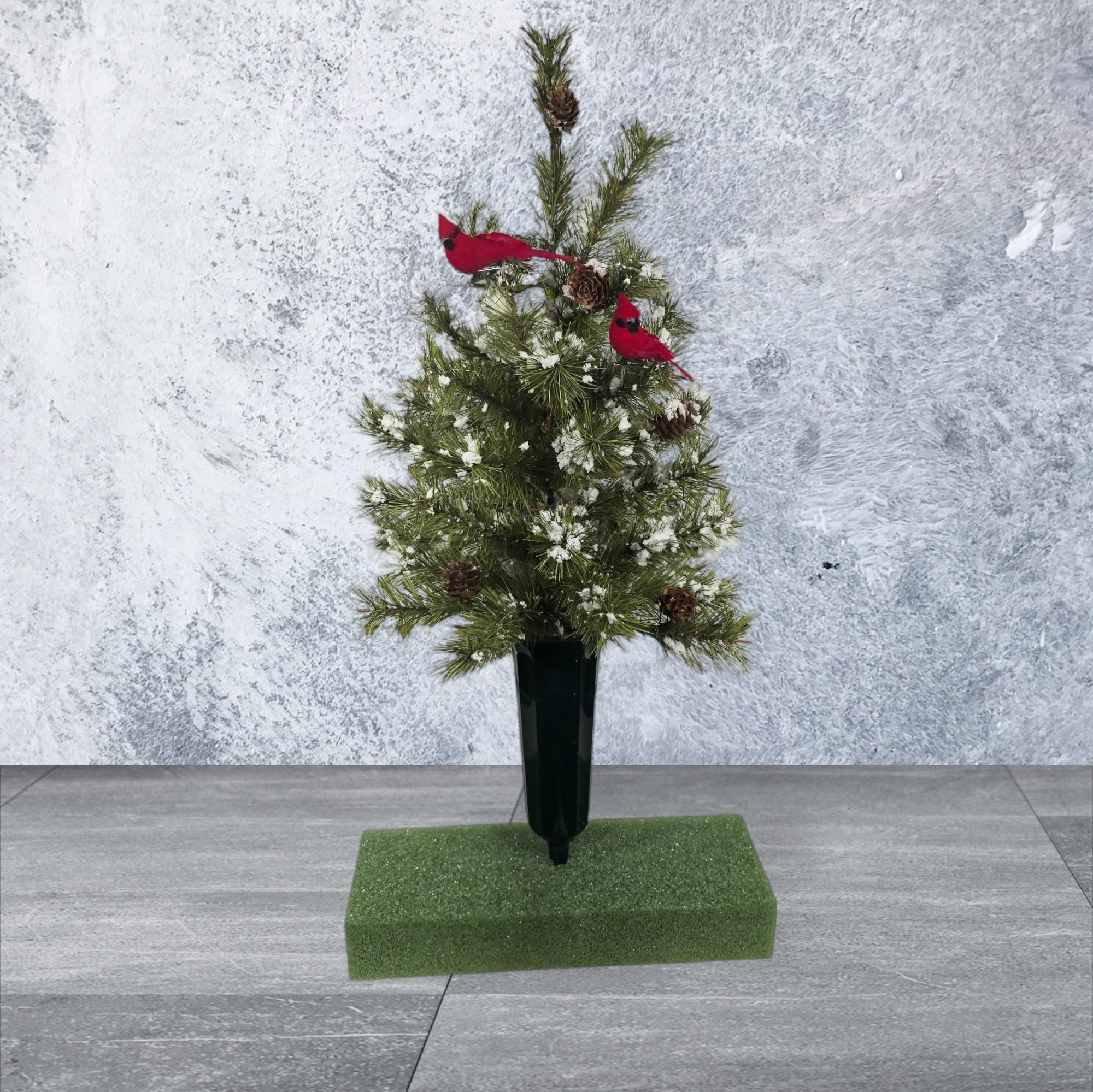 🎄CHRISTMAS ON SALE🔥Cemetery Cone with a small Christmas tree, Christmas Tree Grave Flowers