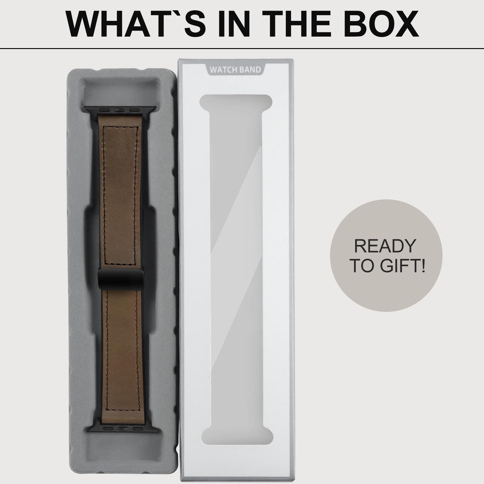 Magnetic Leather Bands Compatible with Apple Watch