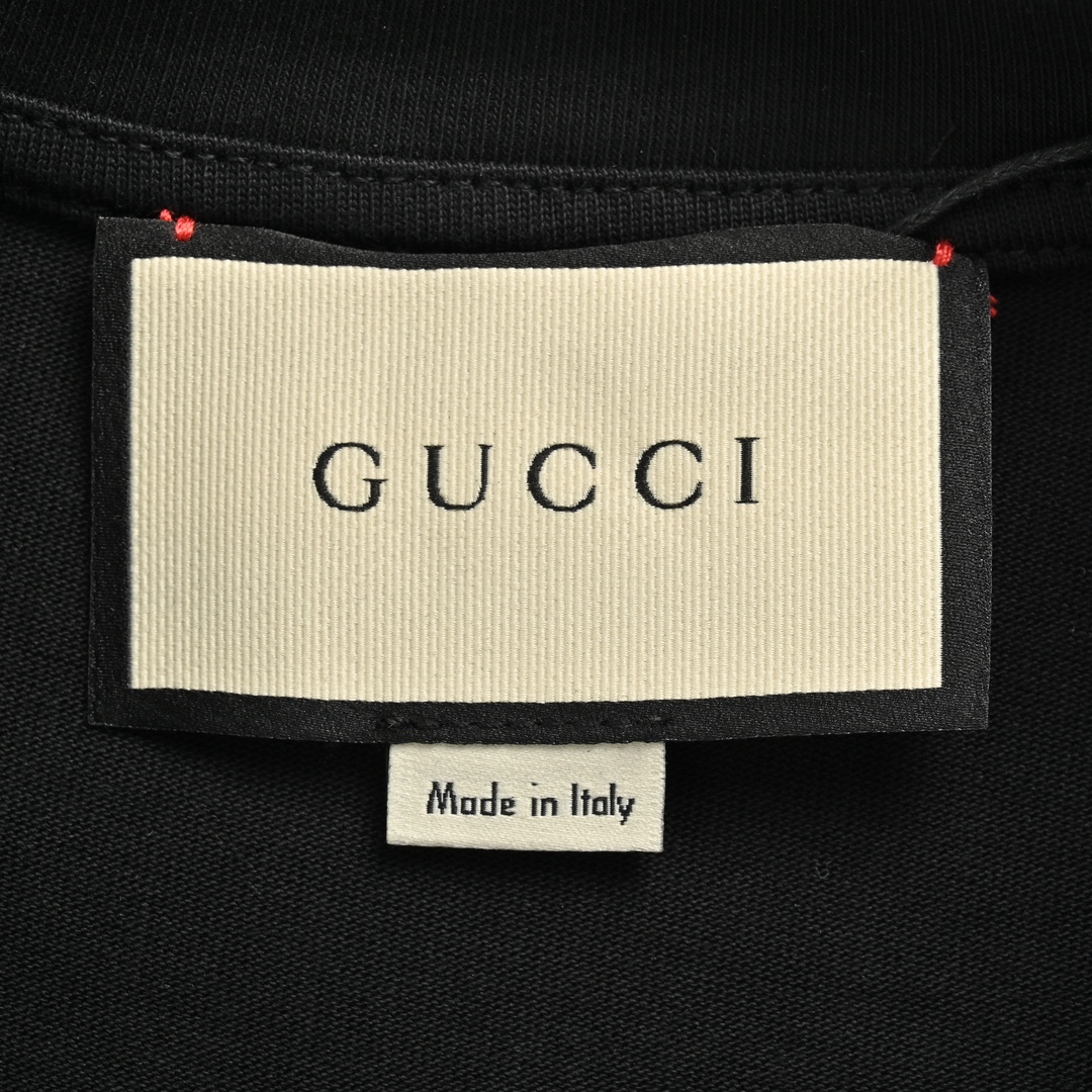 Gucci monogram patch bear embroidered short sleeves