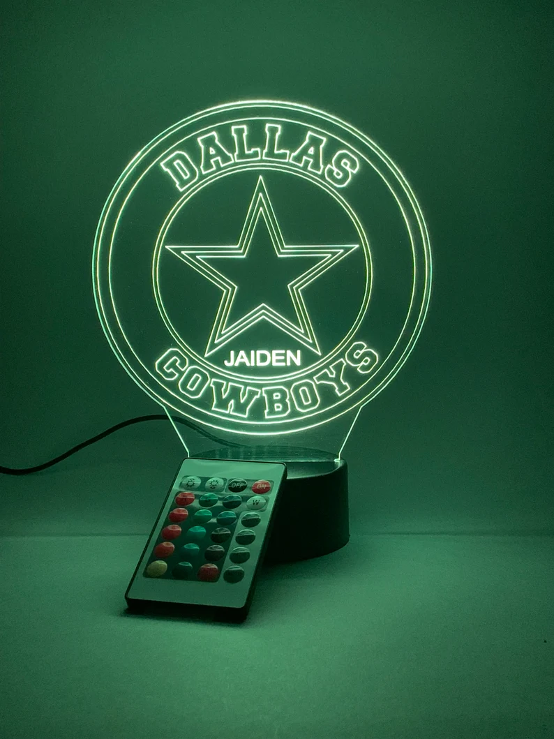 DALLAS COWBOYS 3D LAMP PERSONALIZED
