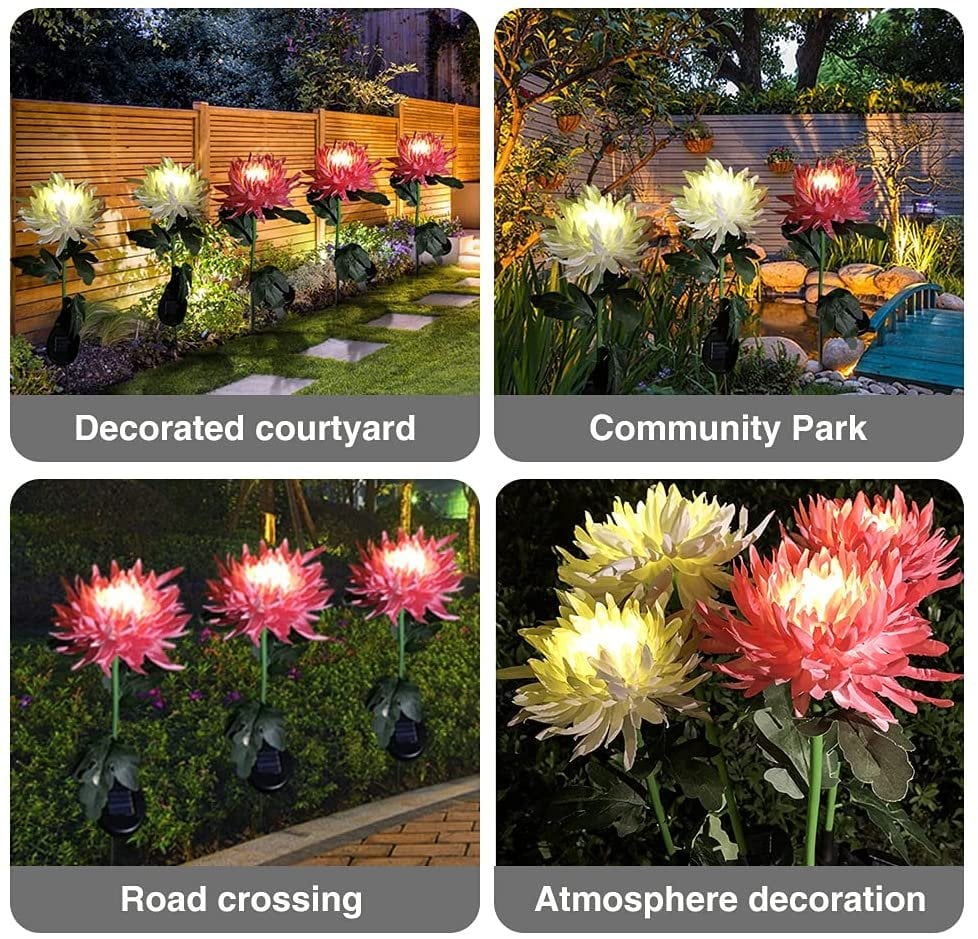 🎁Best Mother's Day Gift Of 2023🎁Outdoor Chrysanthemum Solar Garden Stake Decor Lights
