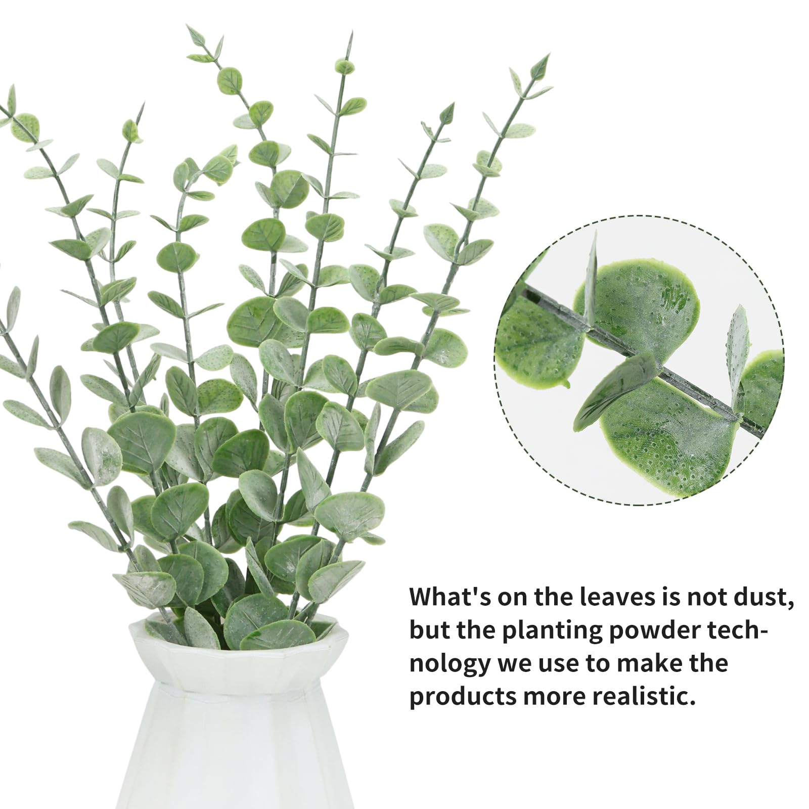 24pcs Eucalyptus Stems Artificial Eucalyptus Leaves