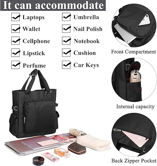 💖VALENTINE'S DAY SALE🔥Canvas Tote Bag Waterproof Nylon Multi Pocket Shoulder Bags Laptop Work Bag