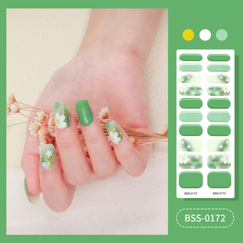 HOT SALE🔥Semicured UV Gel Nail Sticker Kit, Set Of 20-22 Pcs Nail Wraps