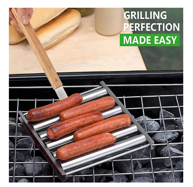 🔥Last Day 50% OFF🔥Hot Dog /Sausage Stainless Steel Rotating Grill
