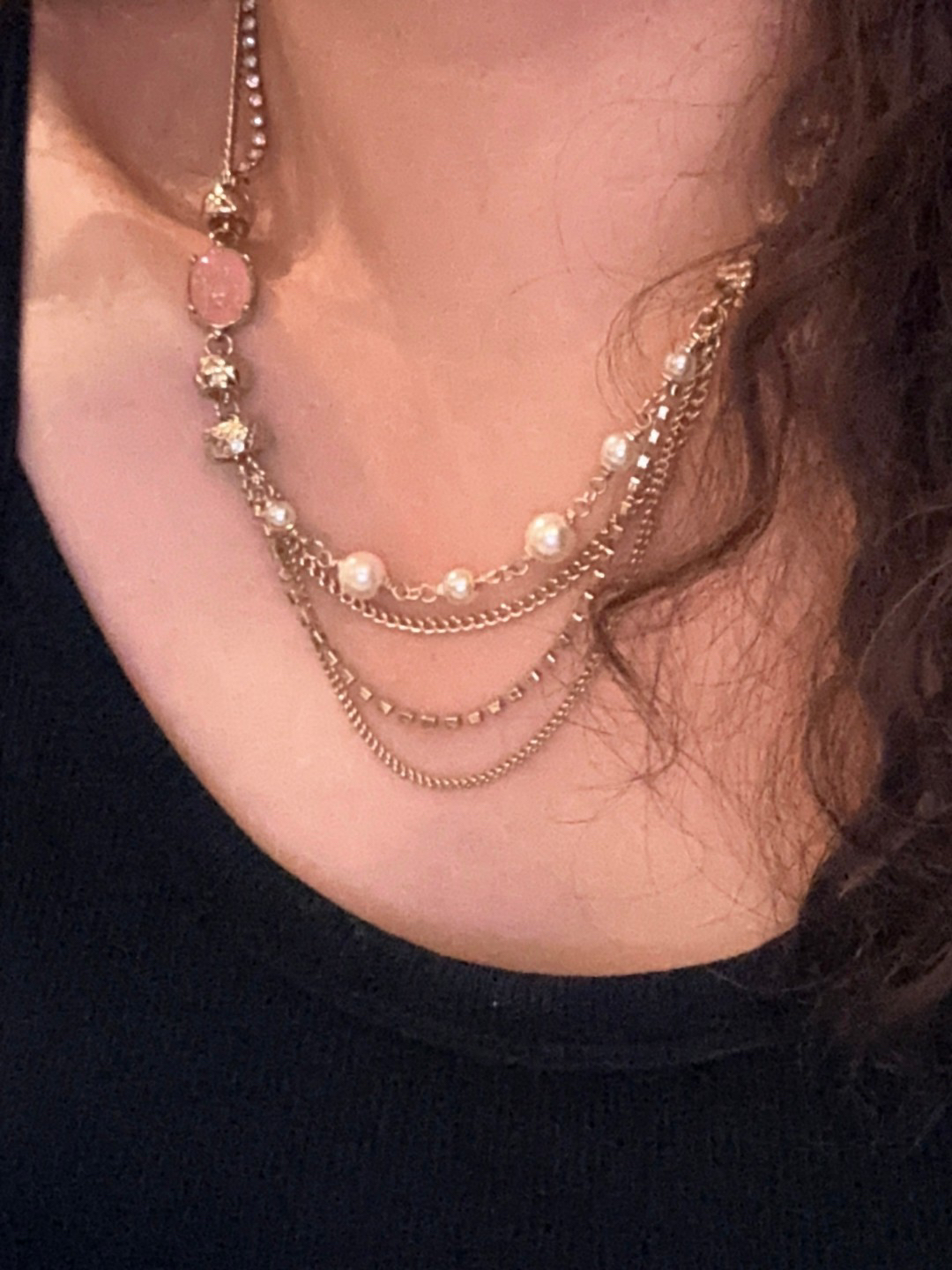 Chanel CC Pearl Necklace with Diamonds