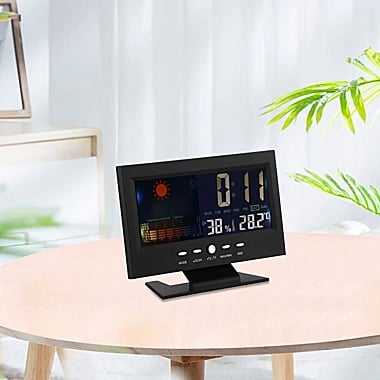 (🎁2025 Hot Sale🎁)Digital LED Temperature Humidity Monitor Weather Forecast LED Table Alarm Clock
