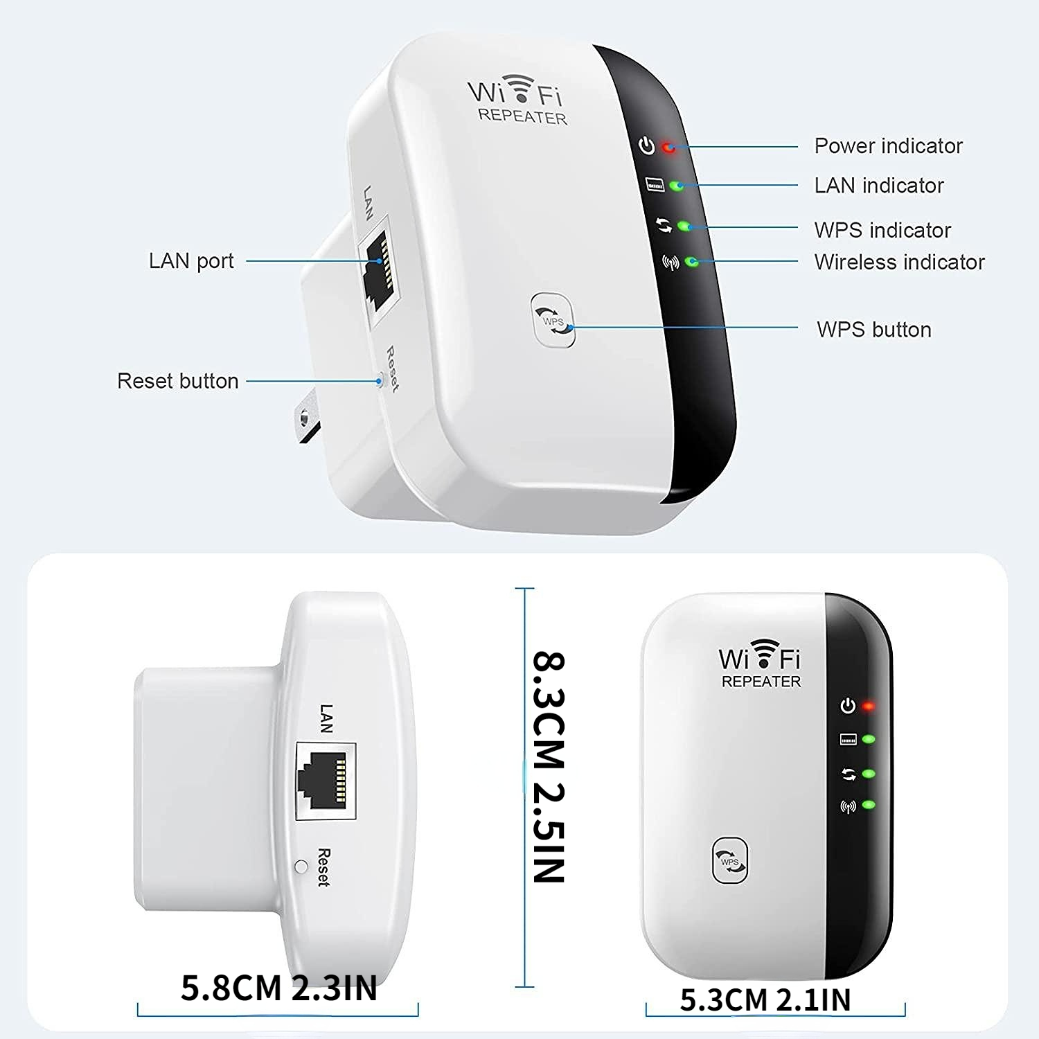 WiFi Signal Boosted To 300Mbps - Long Range Wireless Repeater Access Point