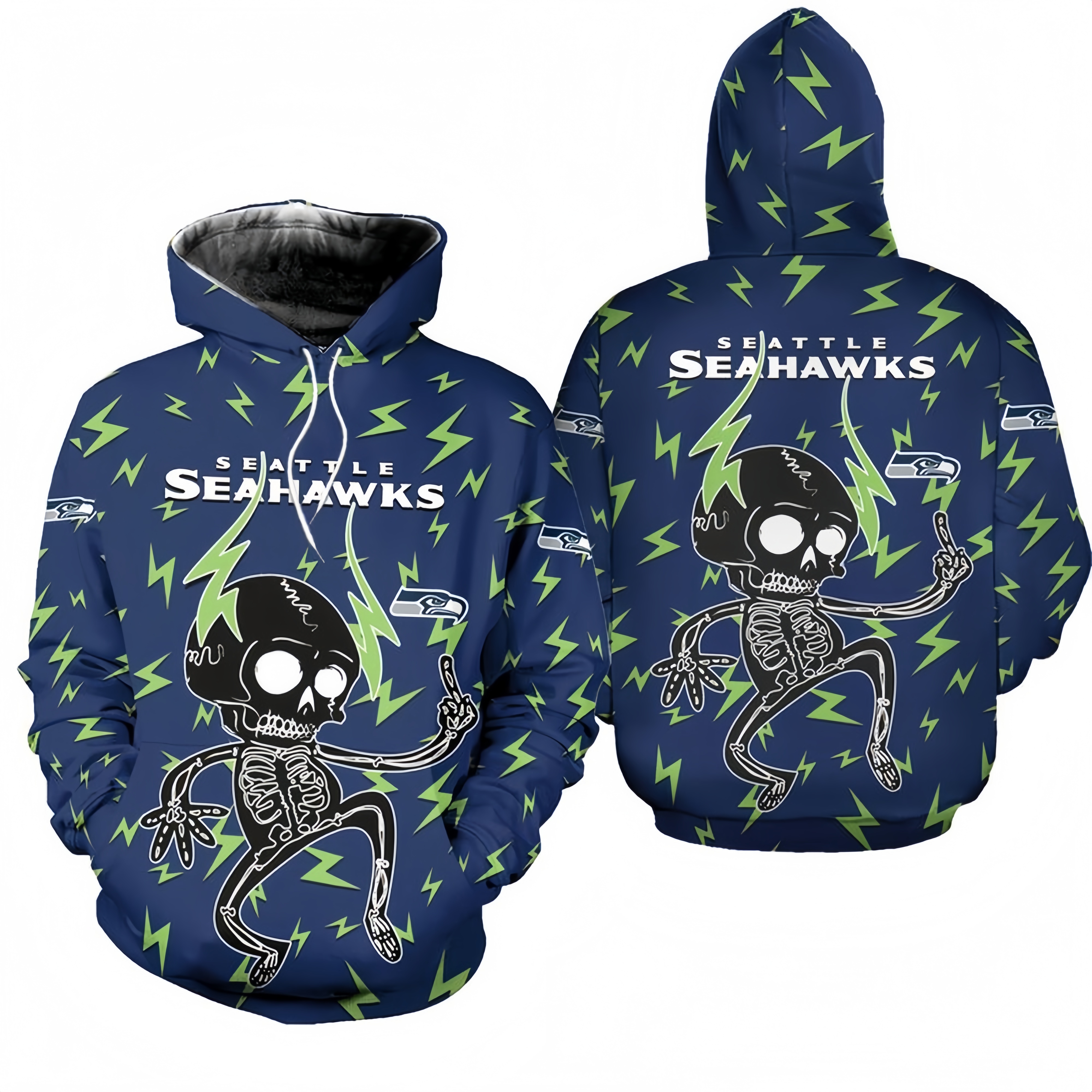 SEATTLE SEAHAWKS 3D ELECTRIC SHOCK CUTE SKELETON