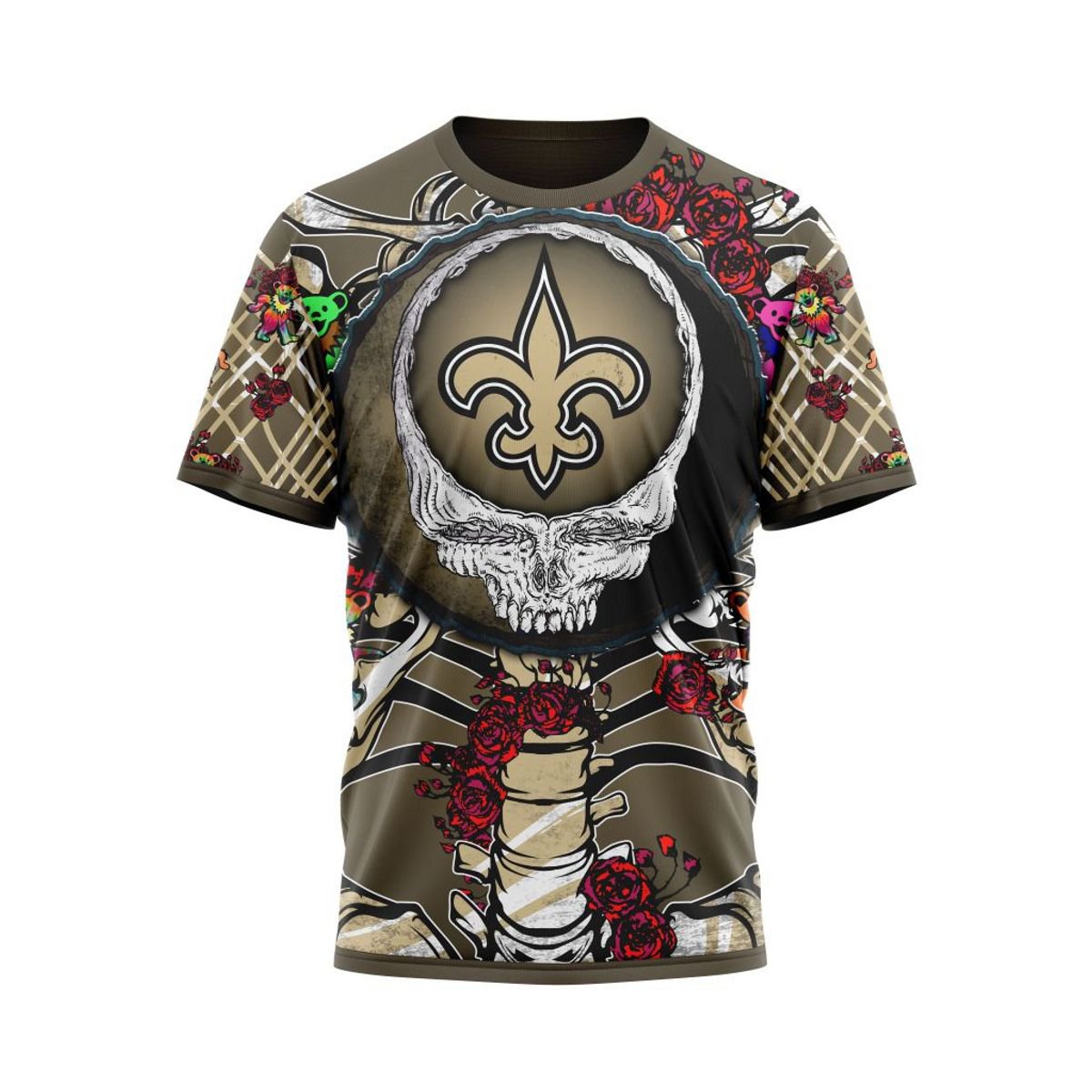 NEW ORLEANS SAINTS 3D HOODIE MIX GRATEFUL DEAD