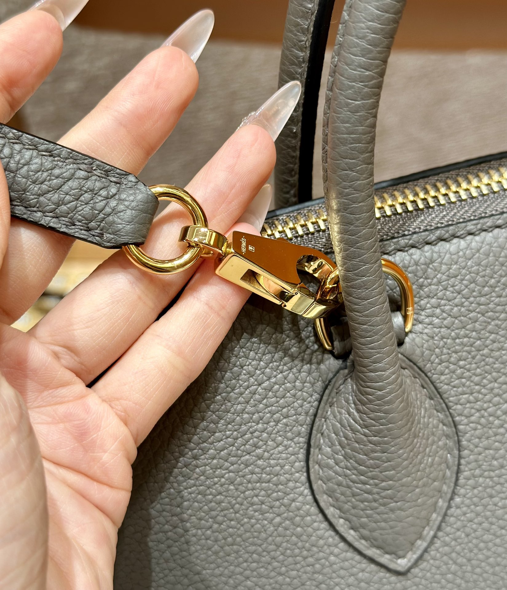 Hermès Bolide 0LGris Meyer Handbag (Handmade to Order)