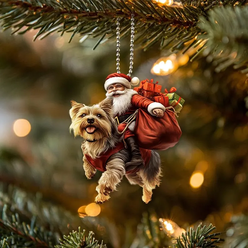 Santa and Animal Ornament
