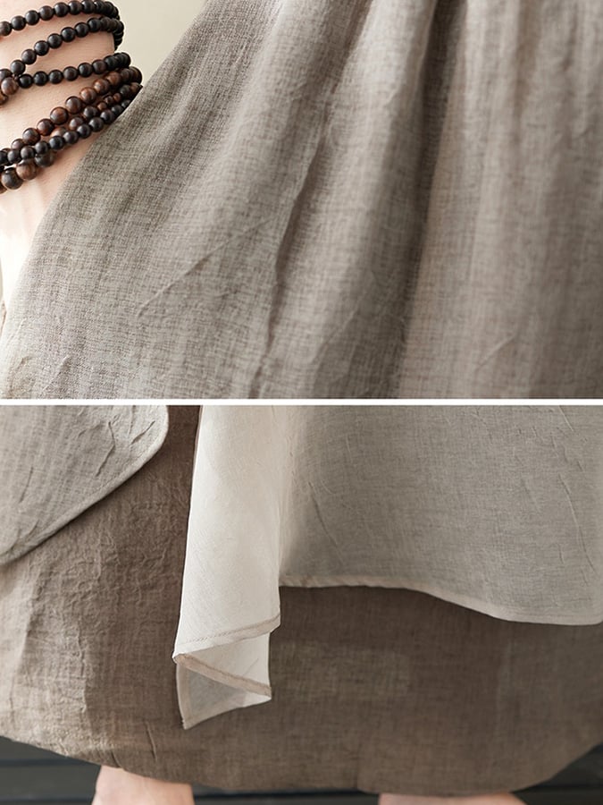 Cotton Irregular Panel Skirt