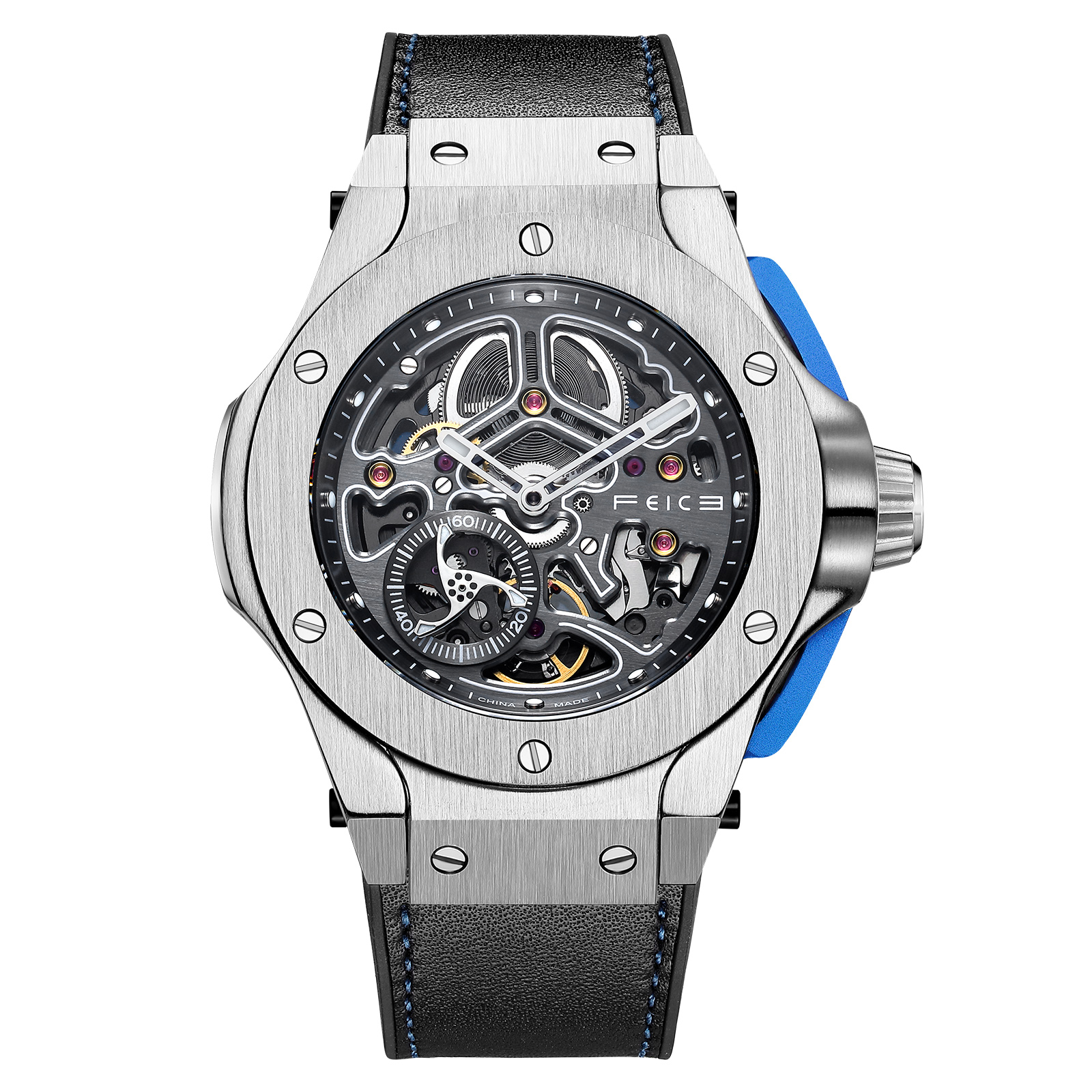 FM701 Skeleton Automatic Watch Men Analog With Stainless Steel Sapphir
