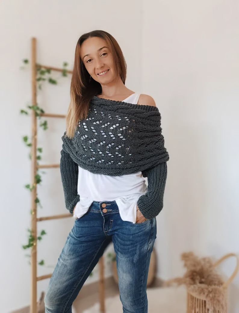 🔥Hot Save 49% OFF🔥Knitted Cable Wrap, Shrugs For Women, Knitted Wrap