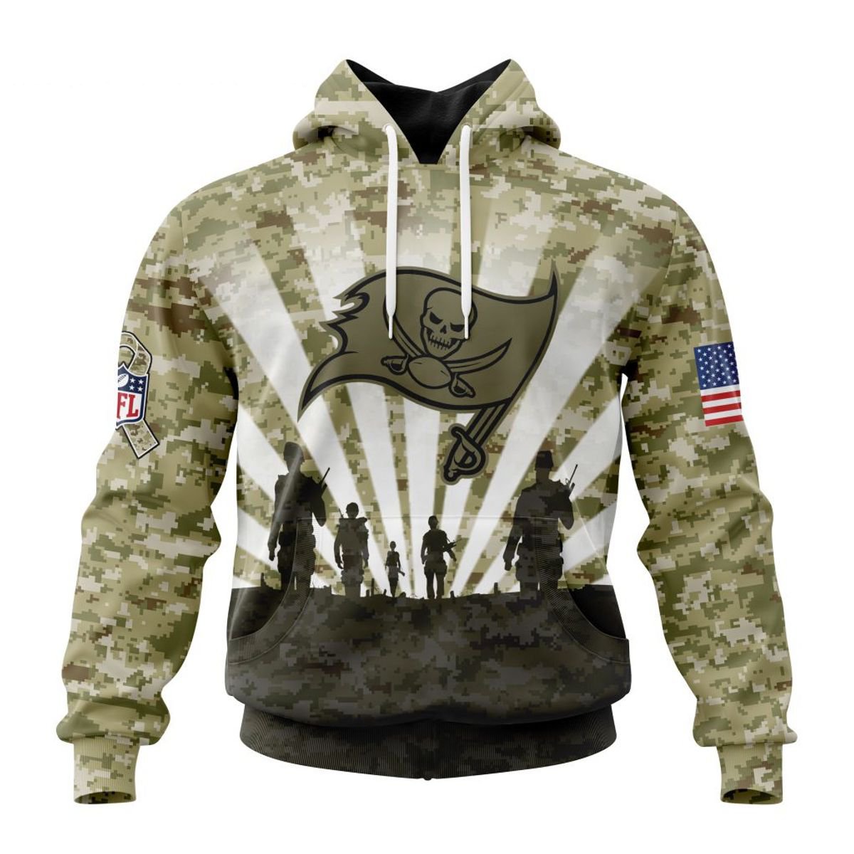 TAMPA BAY BUCCANEERS 3D HOODIE HONOR VETERANS