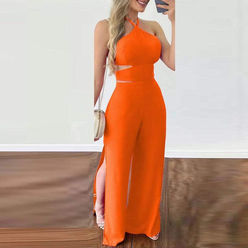 Spaghetti Straps Vacation Dress with Split for Women