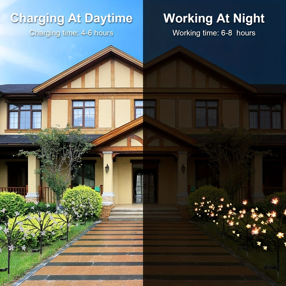 1pc Solar Cherry Lamp Landscape Tree Lamp LED String Lamp Outdoor Waterproof Lamp For Pathway, Patio, Yard, Lawn, Backyard, Garden, Christmas Decoration