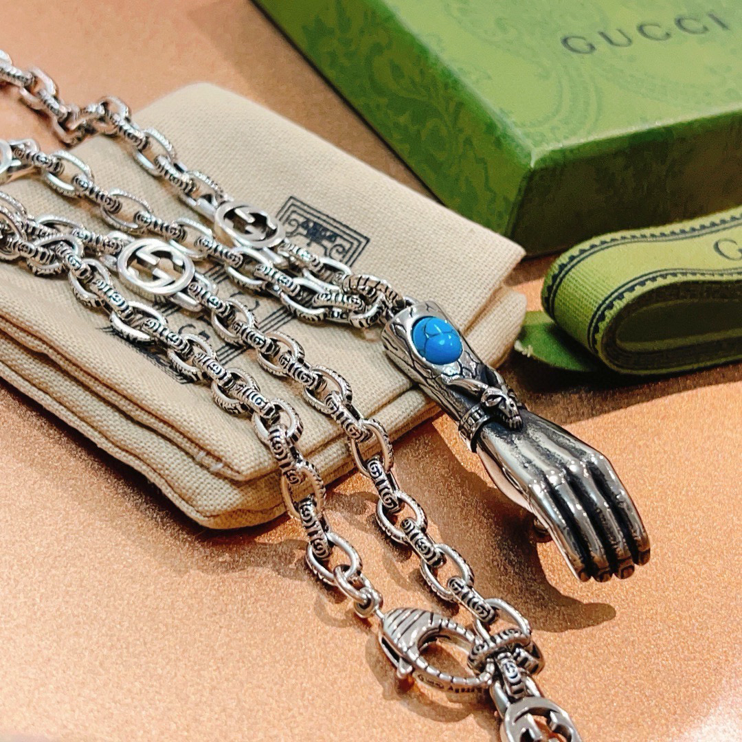 Gucci Anger Forest Series Sacred Hands Vintage Chain Necklace