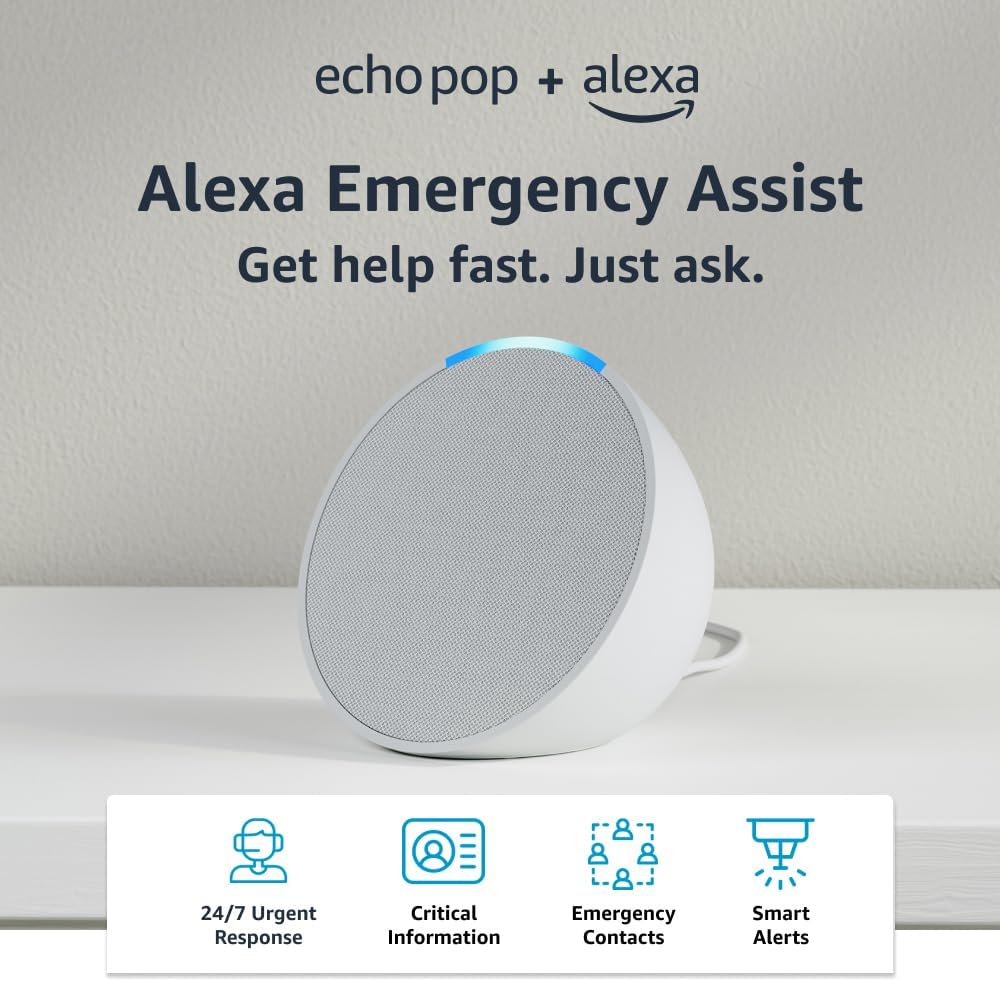 Amazon Echo Pop | Full sound compact smart speaker with Alexa | Charcoal