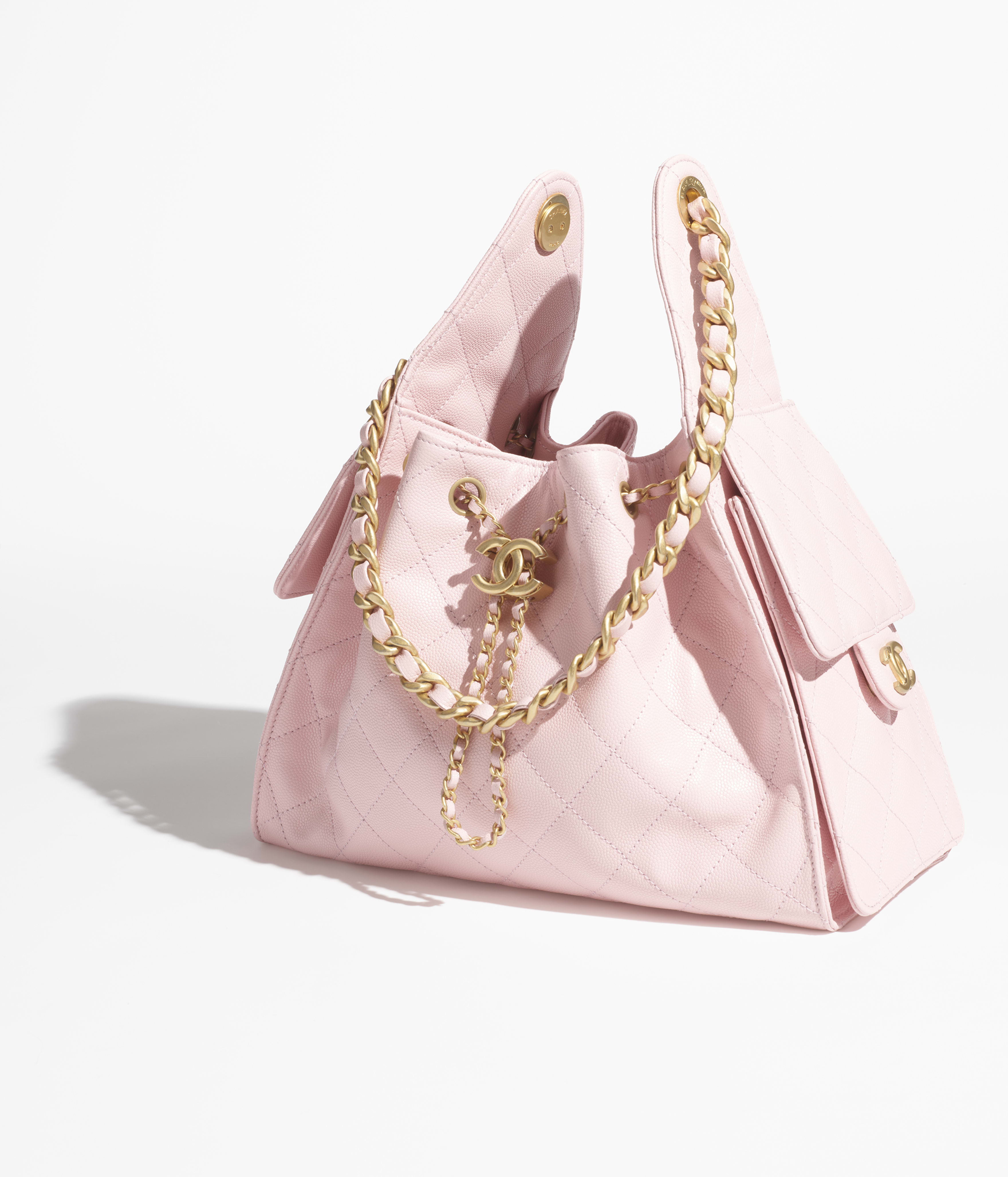 Chanel Small 25 Grained Calfskin & Gold-Tone Metal Pale Pink AS5293-B20304-NAGEO