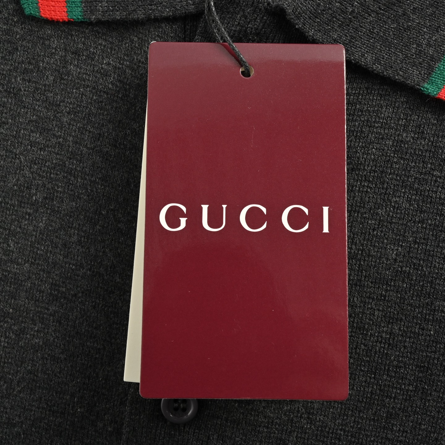 Gucci 25ss red and green jacquard collar knitted Polo short sleeve