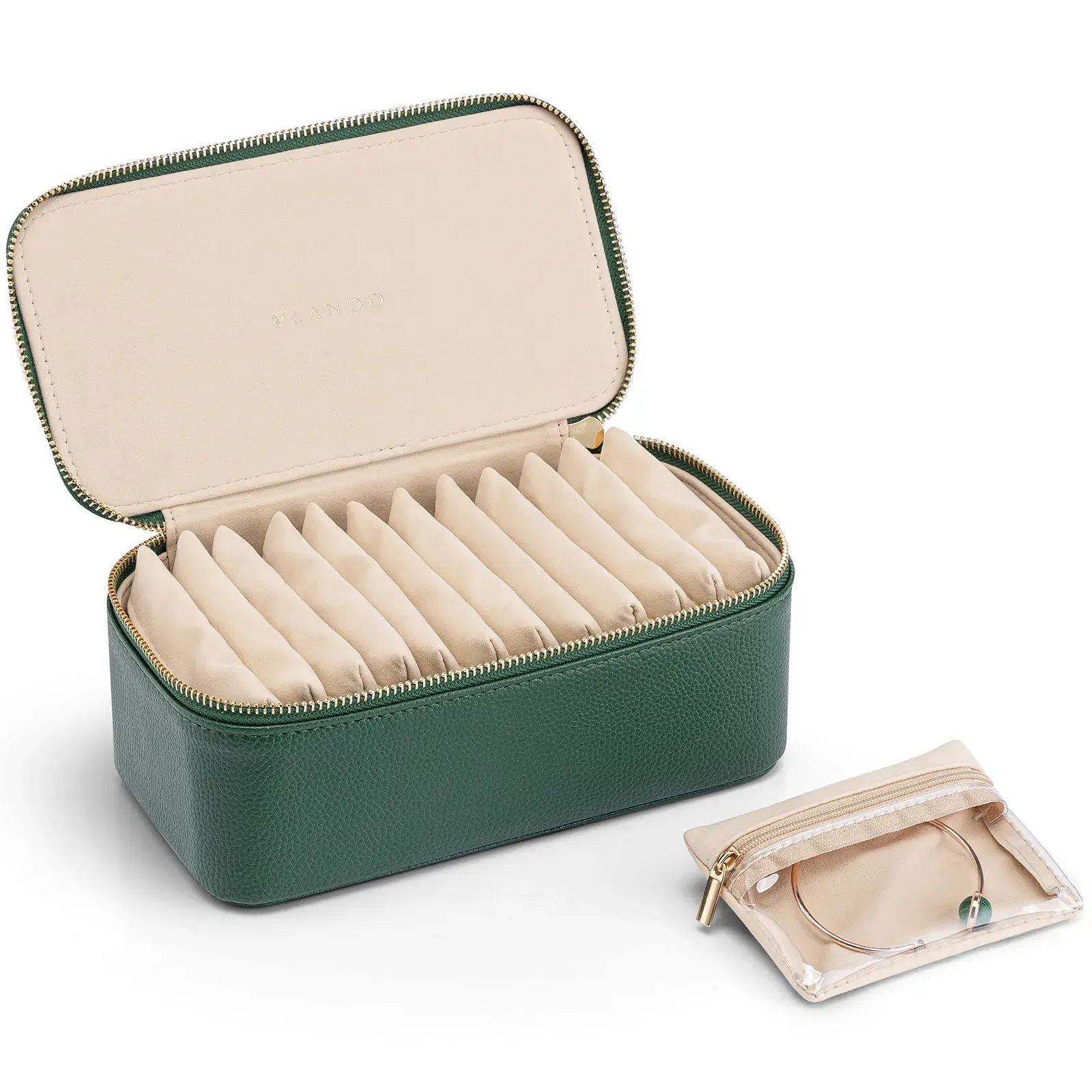 ✨2024 NEW✨Travel Storage Bags,Leather Jewelry Case for 12 Clear Velvet Bags