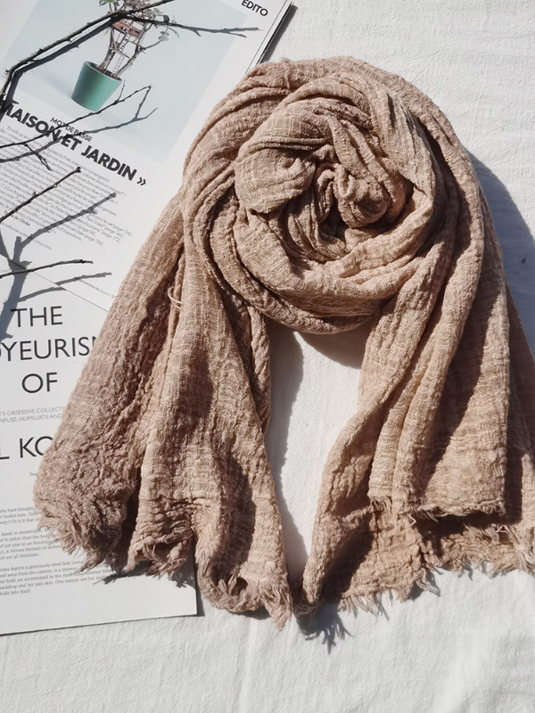 Vintage Faded Fray Hem Scarf