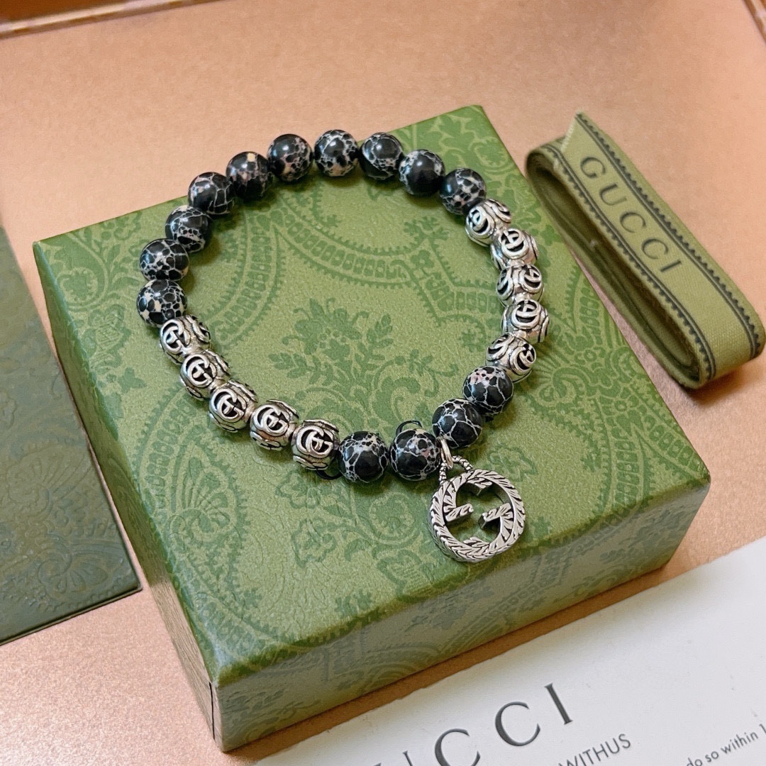 Gucci Crystal Stone Distressed Bracelet